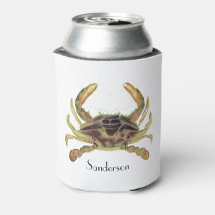 Rafraîchisseur Pour Canette Crabe Gris Nautique Bleu et Vert Poudre refroidiss