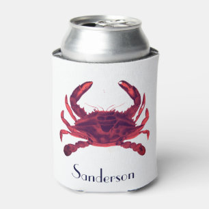 Rafraîchisseur Pour Canette Crabe Nautique Bourgogne Rouge Maroon