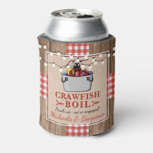 Rafraîchisseur Pour Canette Crawfish Boil Homard Rustic Engagement Party