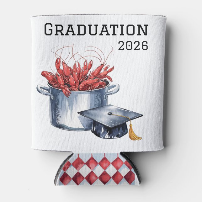 Rafraîchisseur Pour Canette Crawfish & Casquettes : Une fête de graduation en  (Devant)