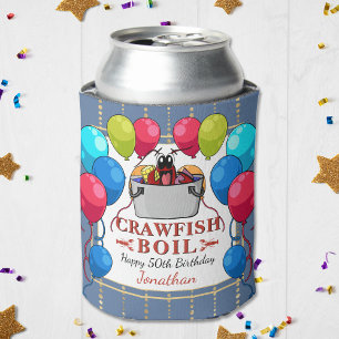 Rafraîchisseur Pour Canette Crawfish Fruits de mer Boil Blue Gold Party Annive