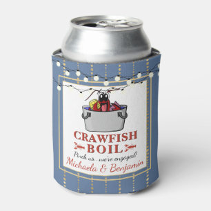 Rafraîchisseur Pour Canette Crawfish Seafood Boil Blue Gold Party Fiançailles