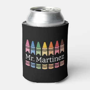 Rafraîchisseur Pour Canette Crayon Personnalisé Nom de l'enseignant Mignon Ret