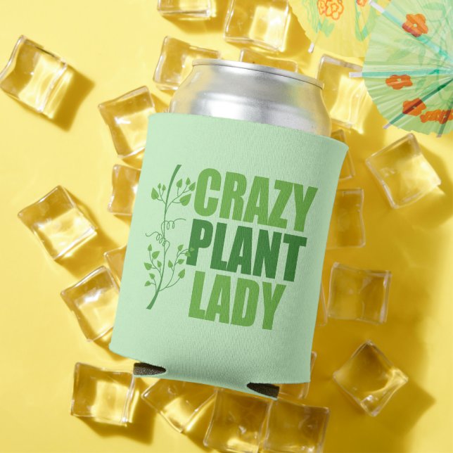 Rafraîchisseur Pour Canette Crazy Plante Lady Cute Green Botaniste (Été in situ)