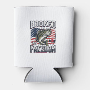 Rafraîchisseur Pour Canette Crochet de pêche patriotique accroché à la liberté