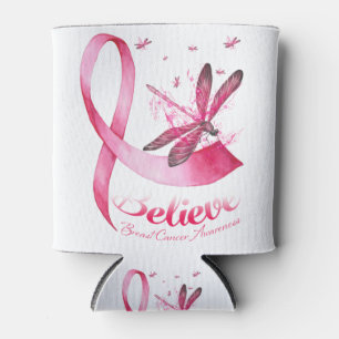 Rafraîchisseur Pour Canette Croire Dragonfly Pink Ribbon Cancer du sein