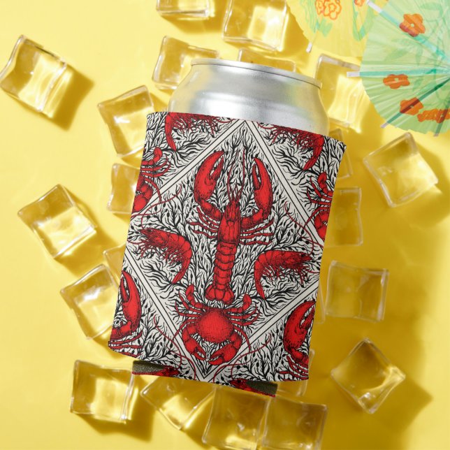 Rafraîchisseur Pour Canette Crustacés en rouge, noir et ivoire (Été in situ)