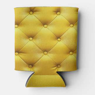 Rafraîchisseur Pour Canette Cuir jaune élégant : texture boutonnée