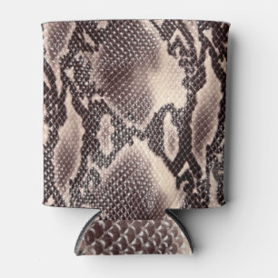 Rafraîchisseur Pour Canette Cuir serpent : texture brune transparente