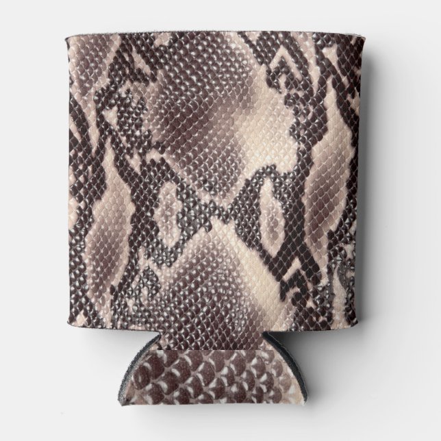 Rafraîchisseur Pour Canette Cuir serpent : texture brune transparente (Devant)