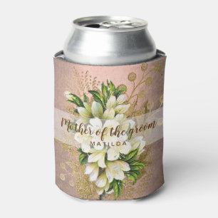 Rafraîchisseur Pour Canette Cuivre rose or fleuri mère du marié
