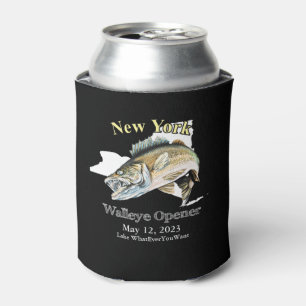 Rafraîchisseur Pour Canette Custom Lake and Date New York Walleye Opener Can
