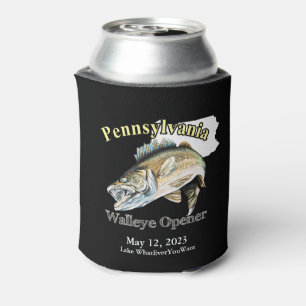 Rafraîchisseur Pour Canette Custom Lake/Date Pennsylvania Walleye Opener Dark
