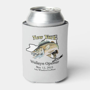 Rafraîchisseur Pour Canette Custom Lake et Date New York Walleye Opener