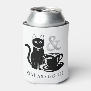 Rafraîchisseur Pour Canette Cute Amoureux des chats Lover café noir et blanc
