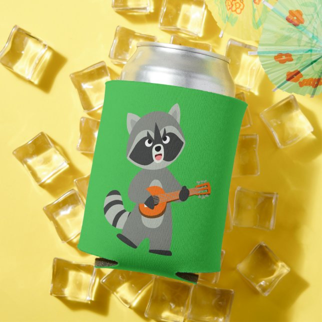 Rafraîchisseur Pour Canette Cute Cartoon Raccoon Jouer Banjo Can Cooler (Été in situ)