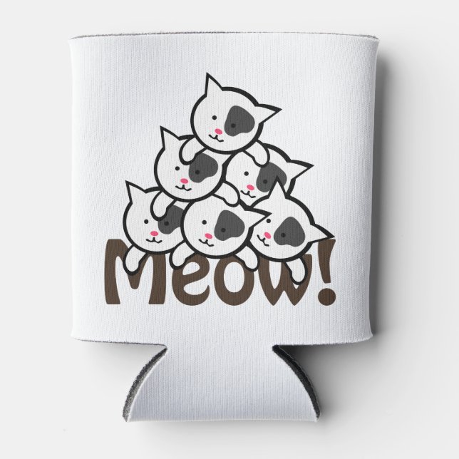 Rafraîchisseur Pour Canette Cute Chat(Meow) noir (Devant)