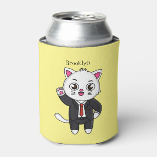 Rafraîchisseur Pour Canette Cute chaton chat en costume d'affaires dessin anim