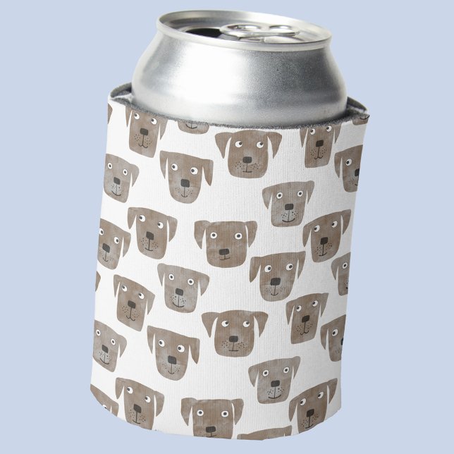 Rafraîchisseur Pour Canette Cute chocolat Labrador Retriever Chien Aquarelle (Fun Chocolate Labrador Retriever dog pattern can cooler)