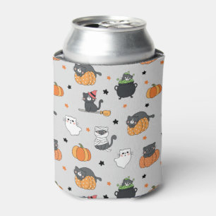Rafraîchisseur Pour Canette Cute Halloween Chats et Fantômes Motif