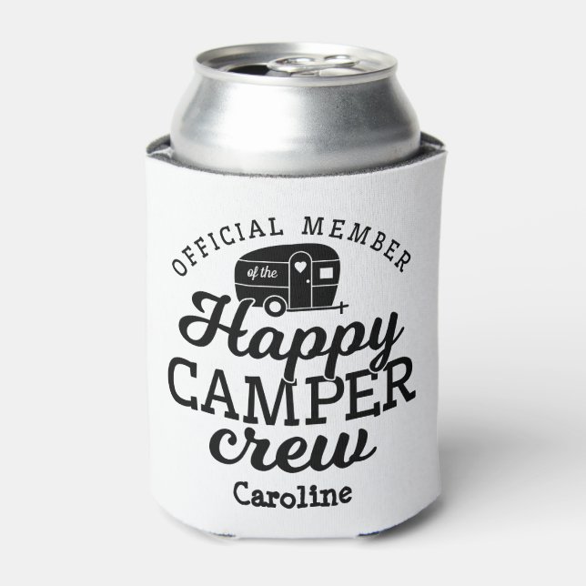 Rafraîchisseur Pour Canette Cute Happy Camper Crew Membre Camping (Can devant)