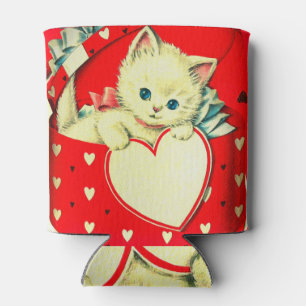 Rafraîchisseur Pour Canette Cute Kitten Coeur Vintage Chat Retro Kitty