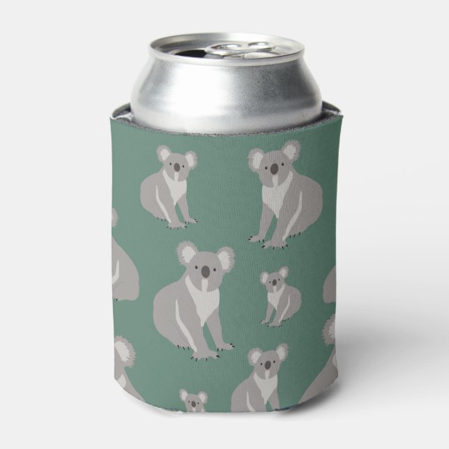 Rafraîchisseur Pour Canette Cute Koala Eucalyptus Motif vert (Can devant)