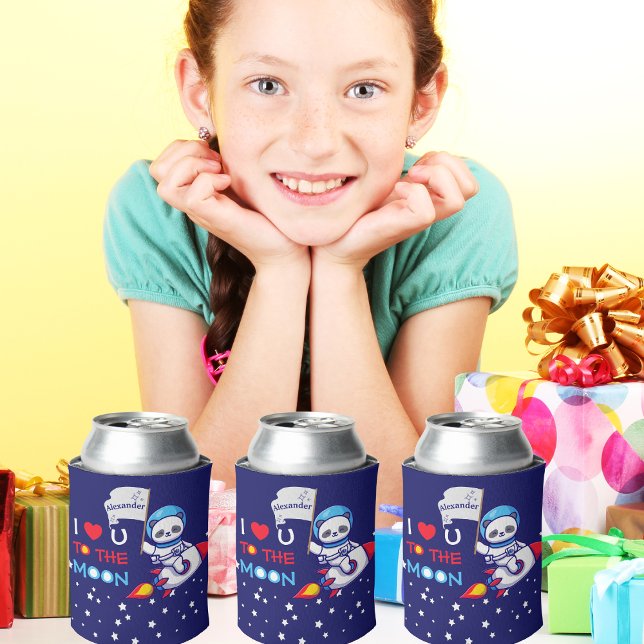 Rafraîchisseur Pour Canette Cute Panda Ours Astronaut Sur Rockship Kids (Créateur téléchargé)