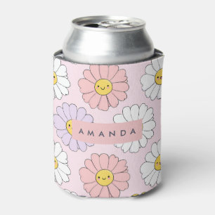 Rafraîchisseur Pour Canette Cute personnalisée Kawaii Pastel Daisy Fleurs Face