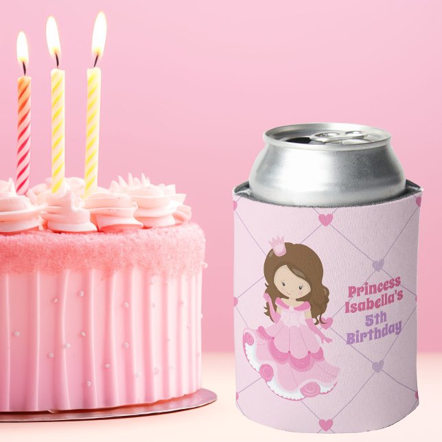 Rafraîchisseur Pour Canette Cute Princess Anniversaire Pink Personnalisable (Créateur téléchargé)