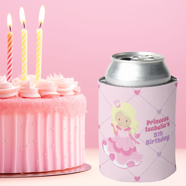 Rafraîchisseur Pour Canette Cute Princess Anniversaire Pink Personnalisé (Créateur téléchargé)