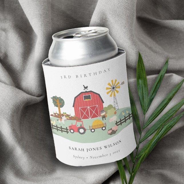 Rafraîchisseur Pour Canette Cute Red Barnyard ferme animal n'importe quel âge  (Créateur téléchargé)