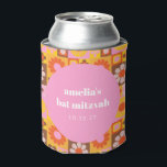Rafraîchisseur Pour Canette Cute Retro Floral Rose Orange Bat mitzvah Personna<br><div class="desc">Cute Retro Super Floral Rose Orange Bat mitzvah Personnalisé Can Cooler</div>