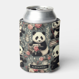 Rafraîchisseur Pour Canette Cute Vintage Panda Floral
