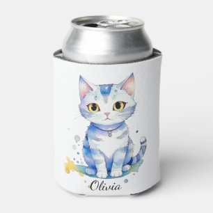Rafraîchisseur Pour Canette Cute watercolor cat (chaton) design