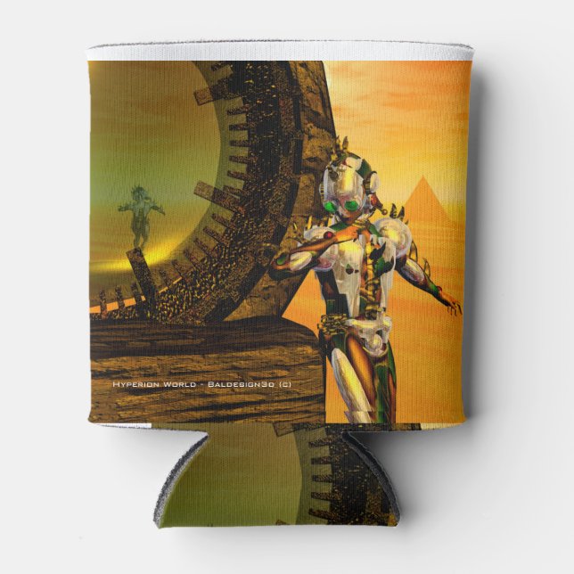 Rafraîchisseur Pour Canette CYBORG TITAN, DÉSERT HYPERION Science-fiction Scif (Devant)