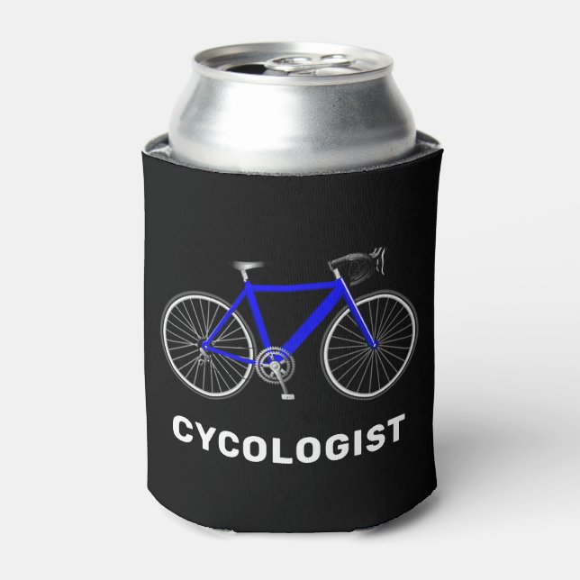 Rafraîchisseur Pour Canette Cycologiste Texte et Bicyclette Bleue (Can devant)