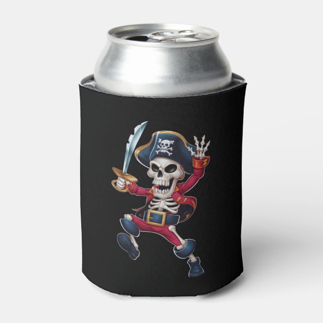 Rafraîchisseur Pour Canette Dabbing Skeleton Pirate Halloween Jolly roger pour (Can devant)