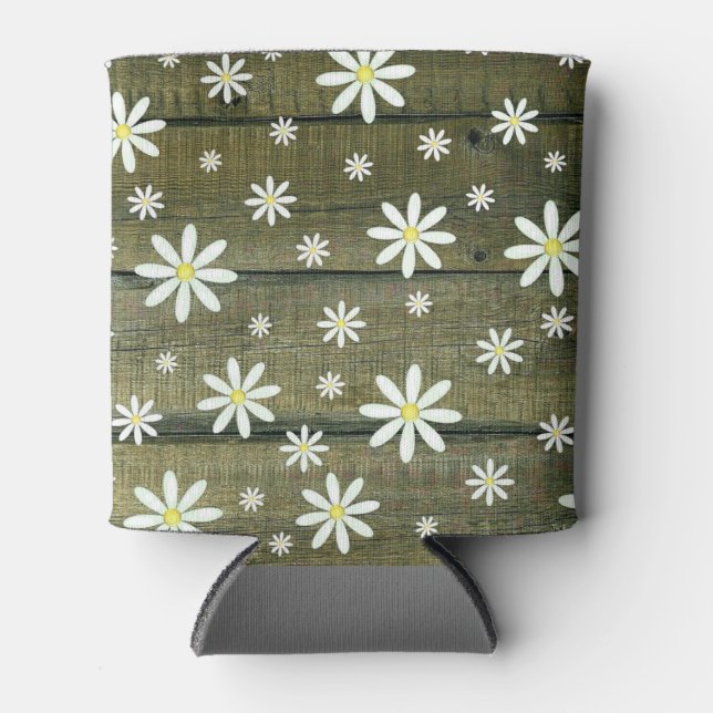 Rafraîchisseur Pour Canette Daisis Rustique Barne Planche Daisy Flower (Devant)
