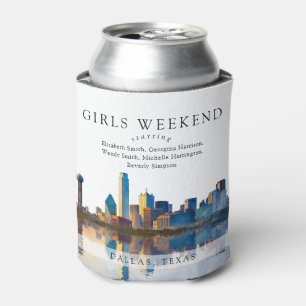 Rafraîchisseur Pour Canette Dallas Skyline Aquarelle Week-end entre Filles