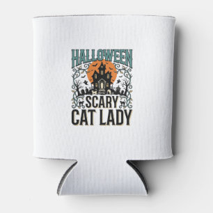 Rafraîchisseur Pour Canette Dame de chat Halloween Maison hantée effrayante Vi