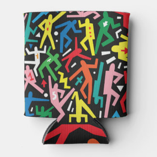 Rafraîchisseur Pour Canette Danser des gens, doodle set motif.