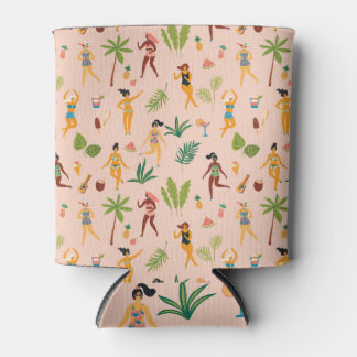 Rafraîchisseur Pour Canette Danseuses, motif feuille de palmier.