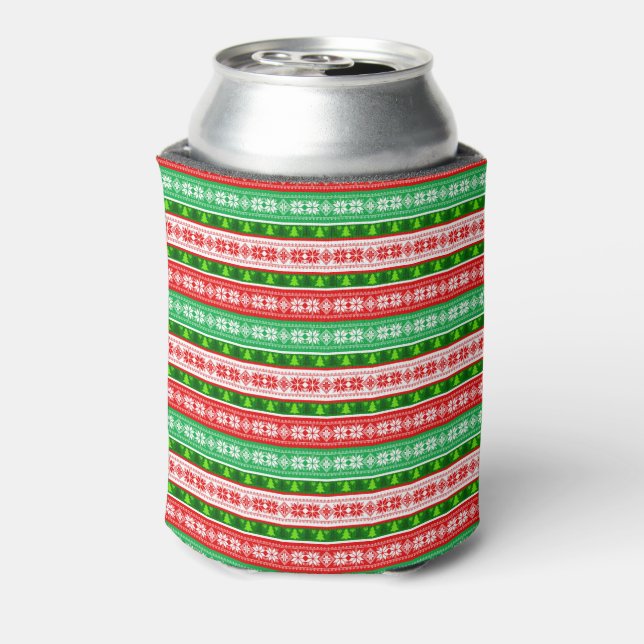 RAFRAÎCHISSEUR  POUR CANETTE DÉCORATIONS DE NOËL DESIGN ROUGE BLANC VERT (Can Dos)