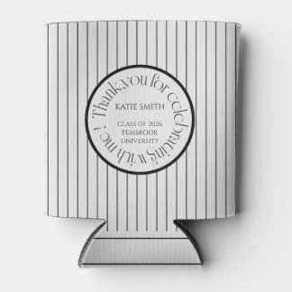 Rafraîchisseur Pour Canette Dégradé de rayure noire élégante moderne & typogra