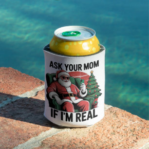 Rafraîchisseur Pour Canette Demande à ta mère Funny Santa Snarky Retro Noël