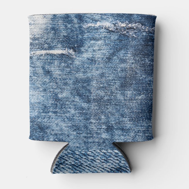Rafraîchisseur Pour Canette Denim texture : arrière - plan de jeans bleus. (Devant)