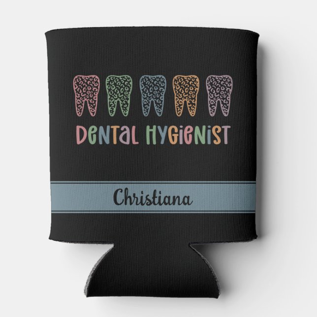 Rafraîchisseur Pour Canette Dentaire personnalisé Hygiéniste dents Empreintes  (Dos)