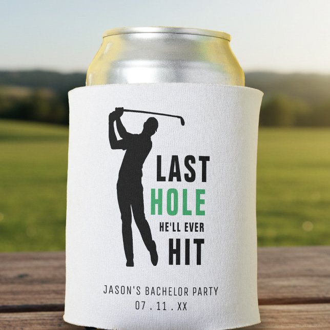 Rafraîchisseur Pour Canette Dernier Swing de Golf Soirée de Célibat Blanc (Créateur téléchargé)