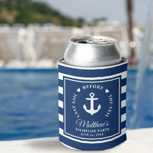 Rafraîchisseur Pour Canette Dernière voile avant le Veil Nautical Bachelor Pa